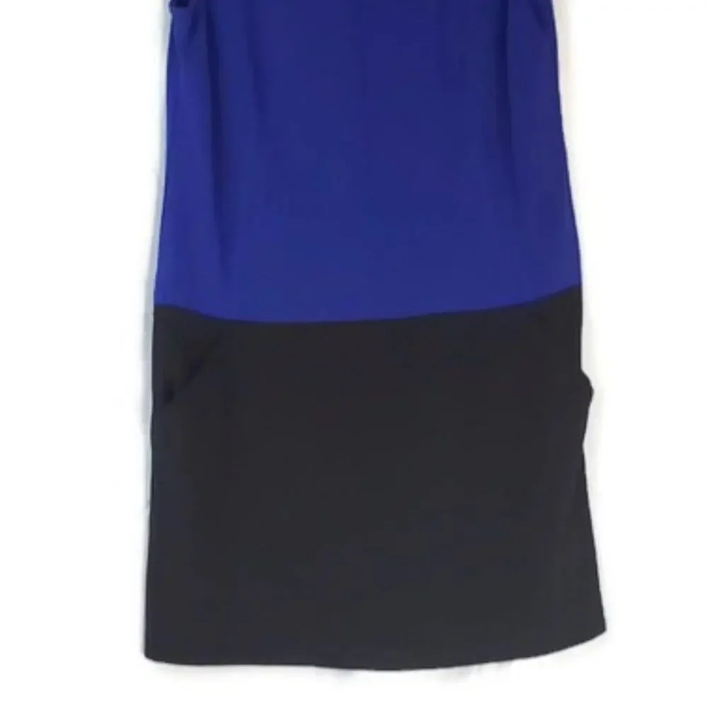 Ann Taylor LOFT | Blue and Black Shift Dress | Size 4 - Picture 4 of 9
